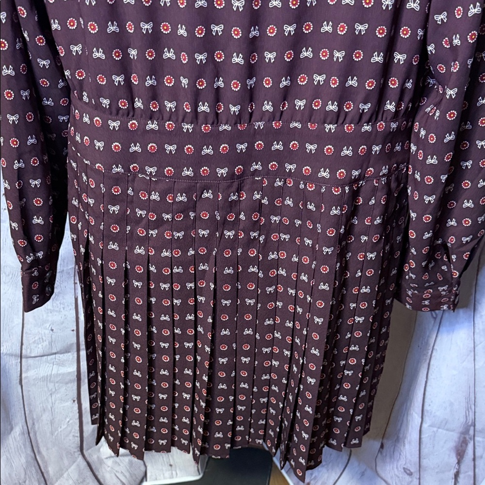 LOFT Elegant Maroon Patterned Dress - Picture 14 of 14